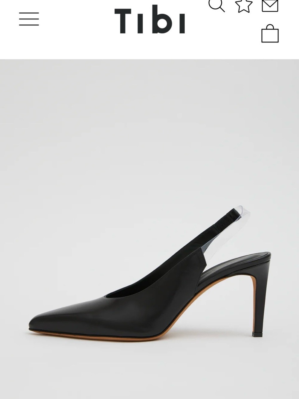 Tibi Bartolome Black Leather Slingback Pump